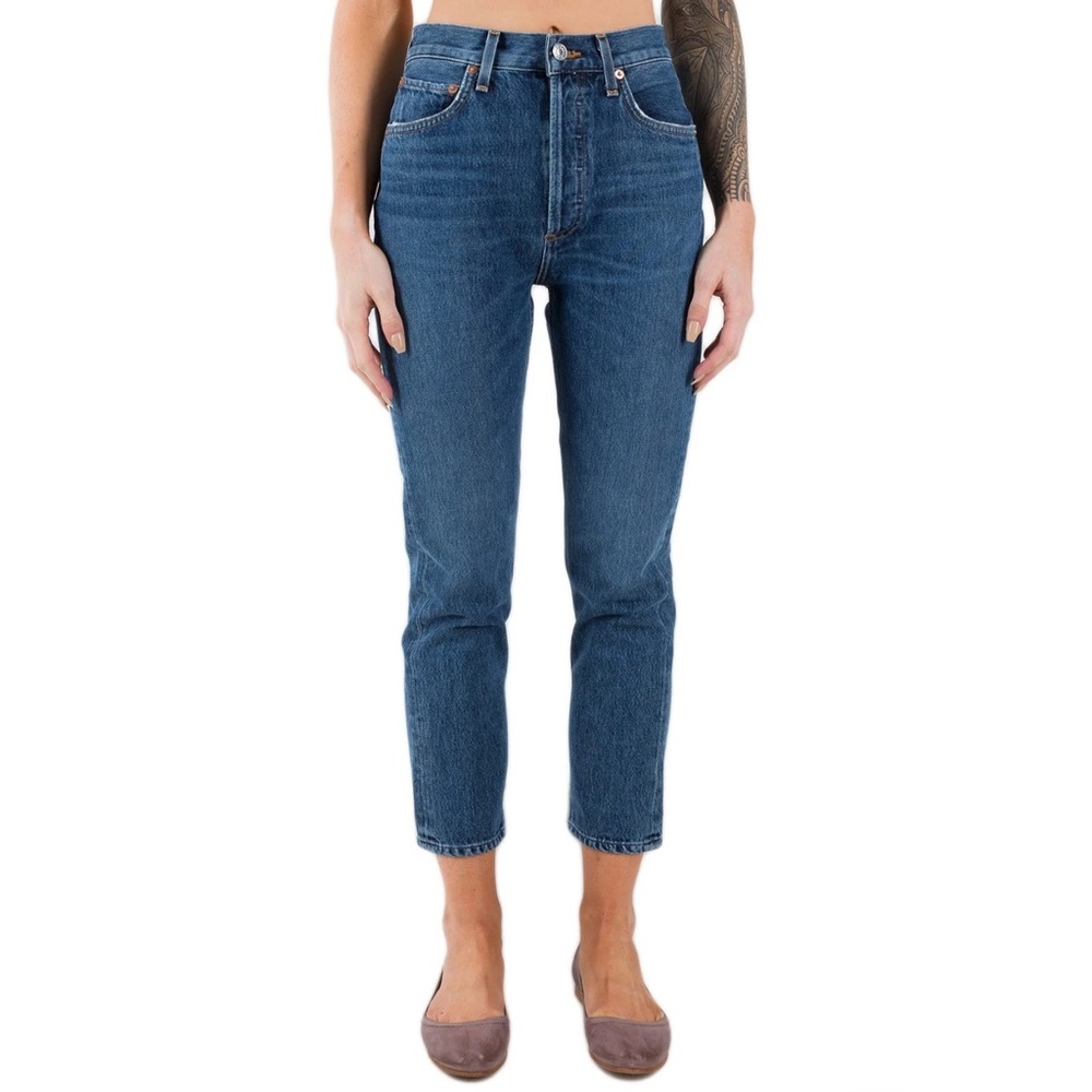 AGOLDE Riley High Rise Straight; Medium Wash